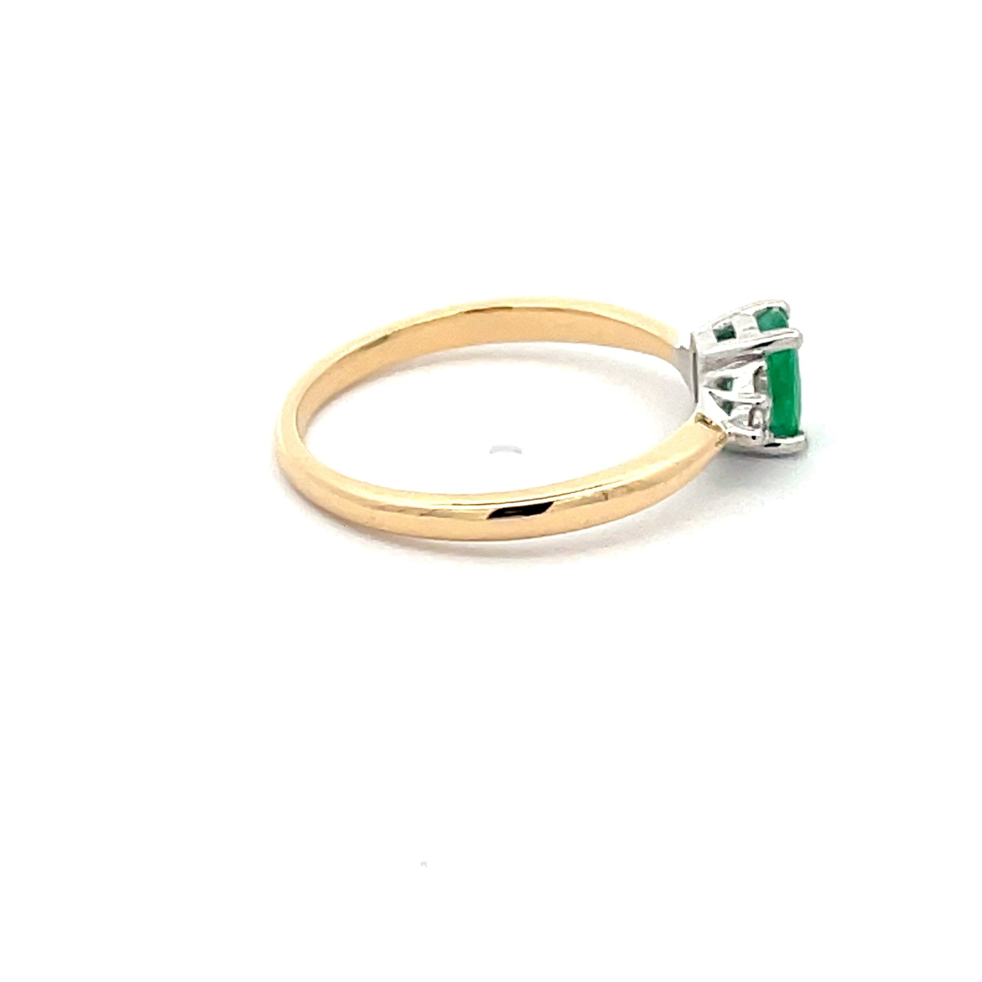 Emerald and Round brilliant Cut Diamond Ring  Gardiner Brothers   