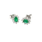 Emerald  AND ROUND BRILLIANT CUT DIAMOND CLUSTER STYLE EARRINGS  Gardiner Brothers   