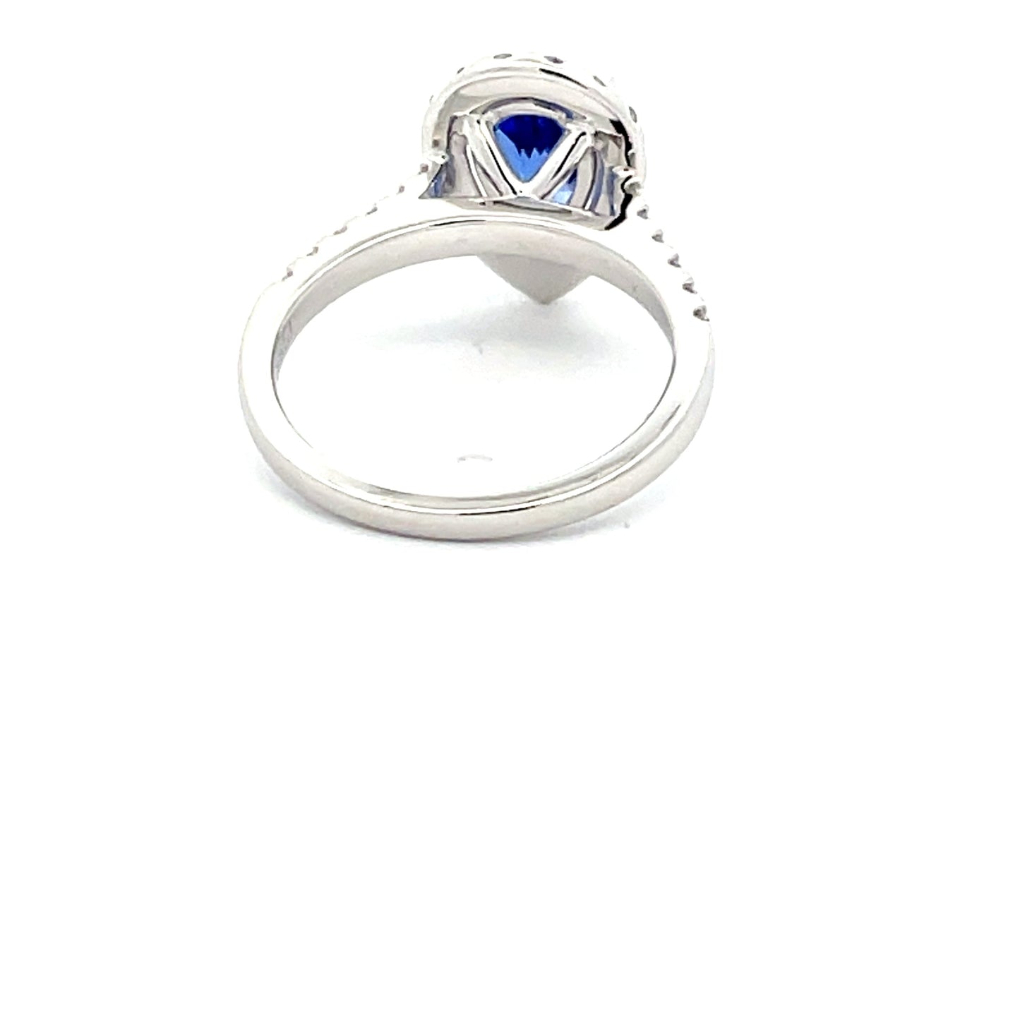 Pear Shaped Tanzanite and Diamond halo style ring Gardiner Brothers