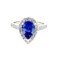 Pear Shaped Tanzanite and Diamond halo style ring Gardiner Brothers