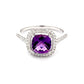 Amethyst and Diamond halo Style Ring  Gardiner Brothers   