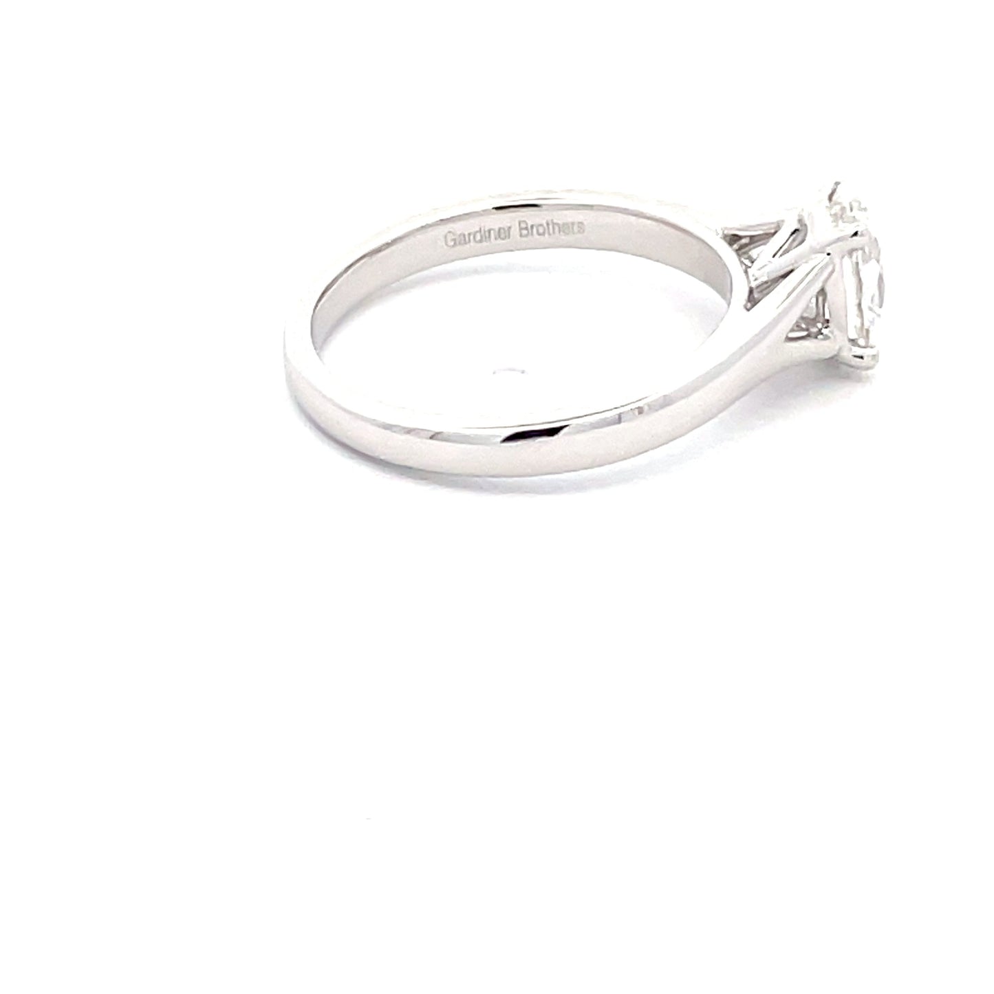 Platinum Oval Diamond Split Shoulder Solitaire Ring - 0.90cts Gardiner Brothers