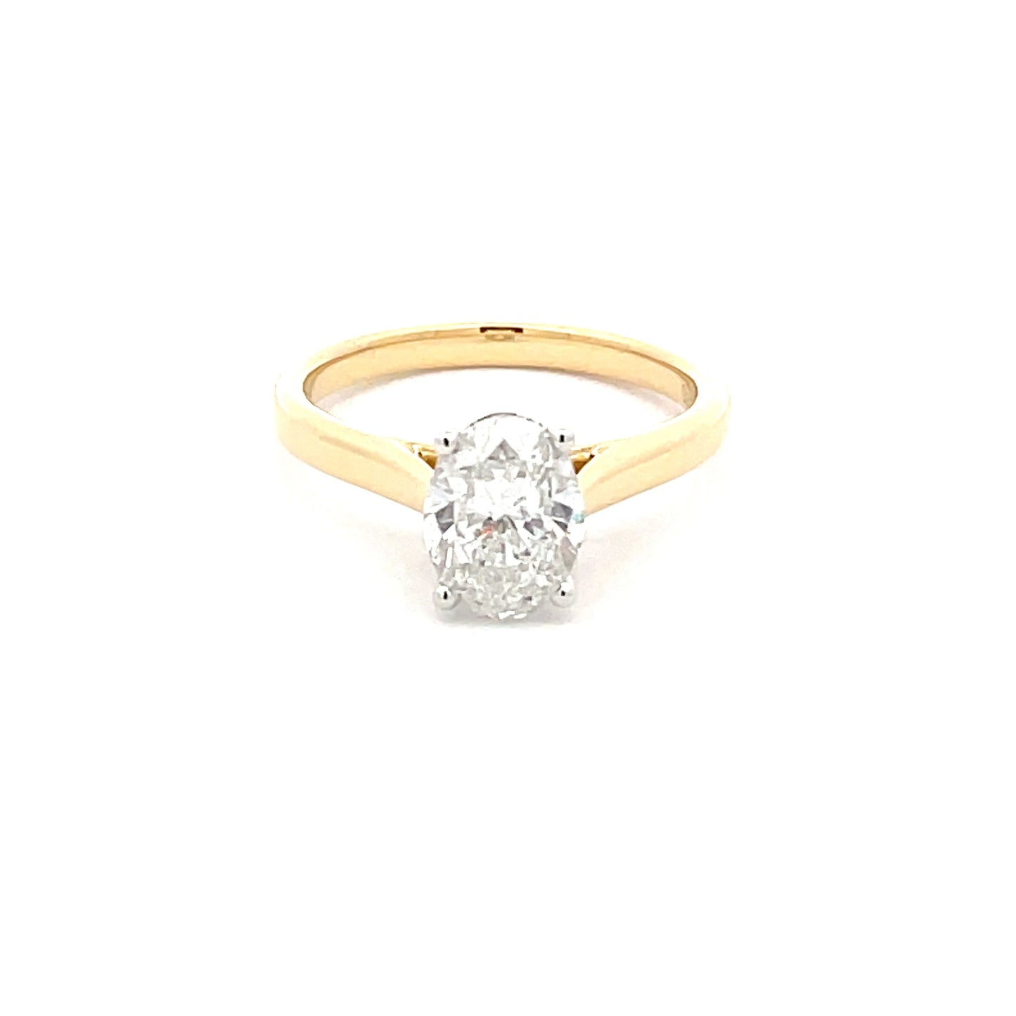 Yellow Gold Oval Shaped Diamond Solitaire Ring - 1.50cts Gardiner Brothers
