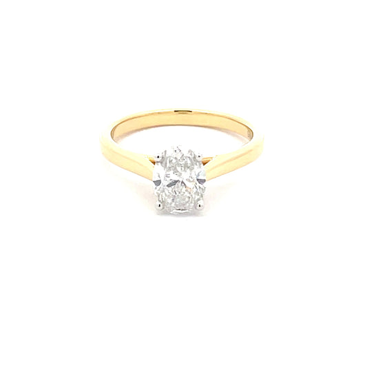 Yellow Gold Oval Shaped Diamond Solitaire Ring - 1.20cts Gardiner Brothers