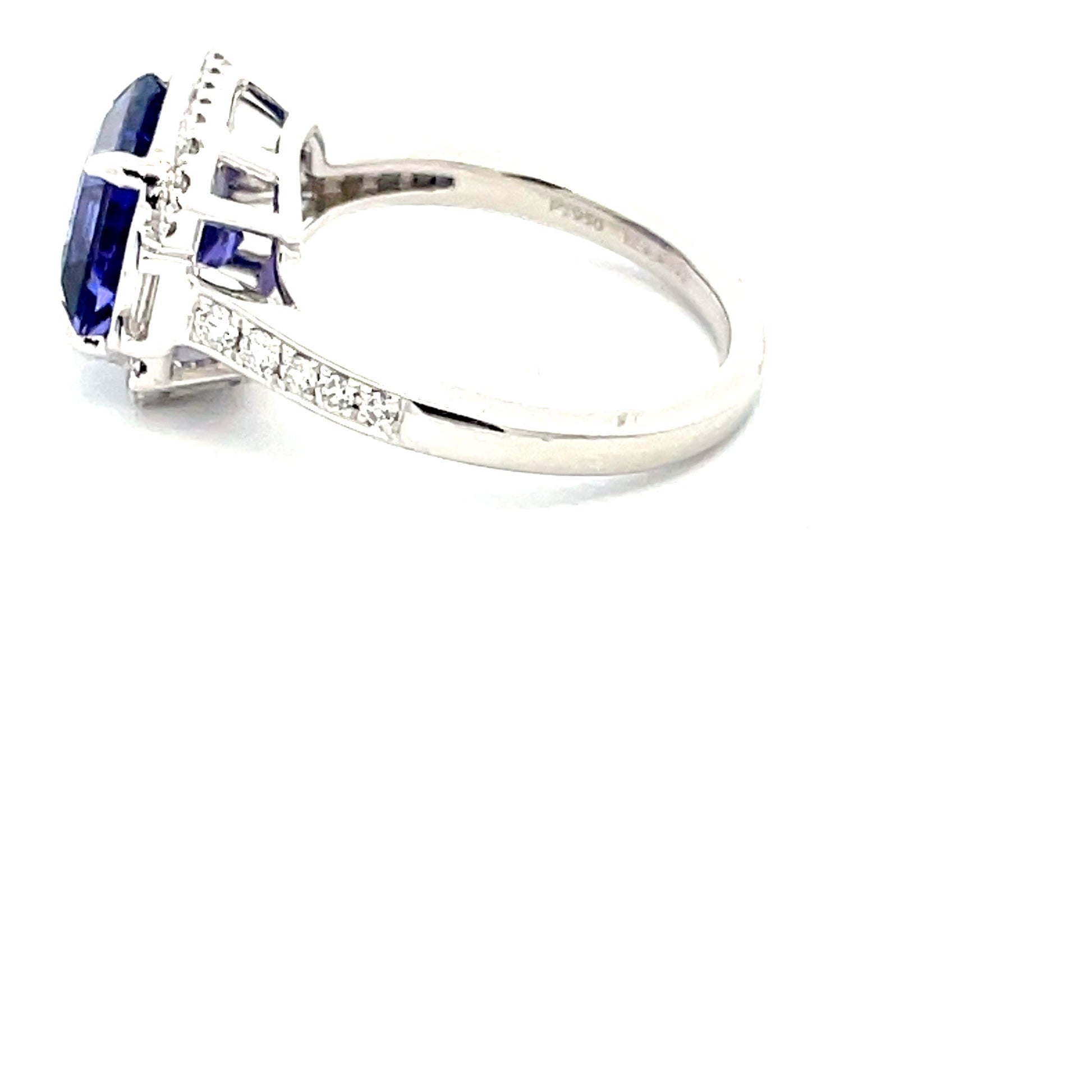 Tanzanite AND DIAMOND HALO Cluster Style RING Gardiner Brothers