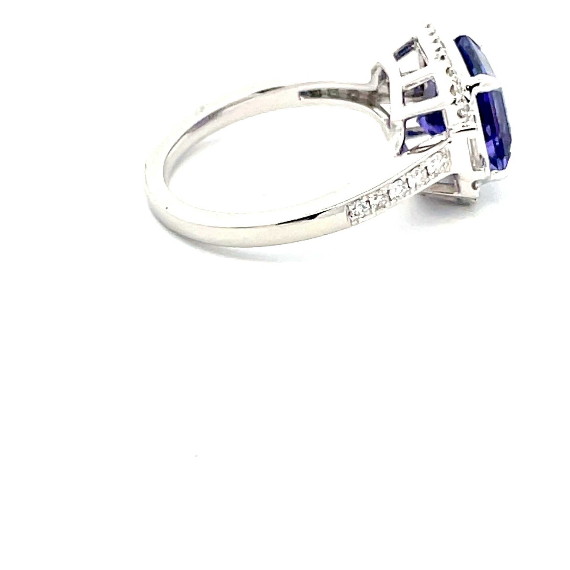 Tanzanite AND DIAMOND HALO Cluster Style RING Gardiner Brothers