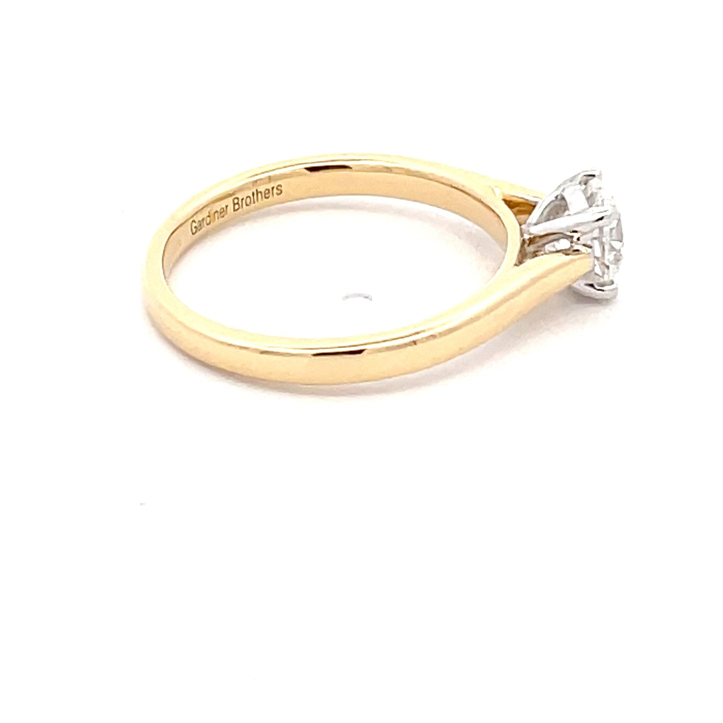 Yellow Gold Round Brilliant Cut Diamond Solitaire Ring - 0.70cts Gardiner Brothers