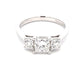 Platinum Princess and round brilliant cut diamond 3 stone ring - 1.36cts Gardiner Brothers