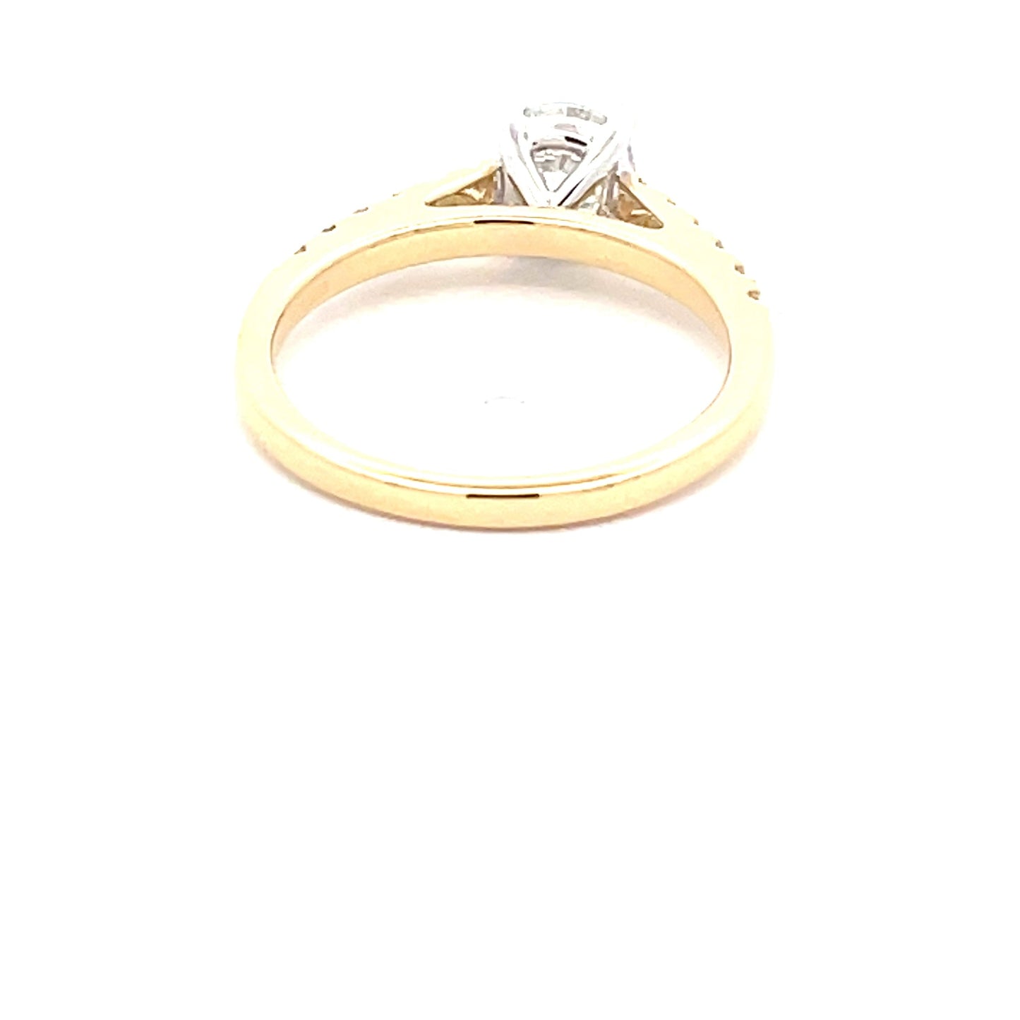 Yellow Gold Round Brilliant Cut DIAMOND SOLITAIRE RING WITH DIAMOND SET SHOULDERS - 0.93CTS Gardiner Brothers