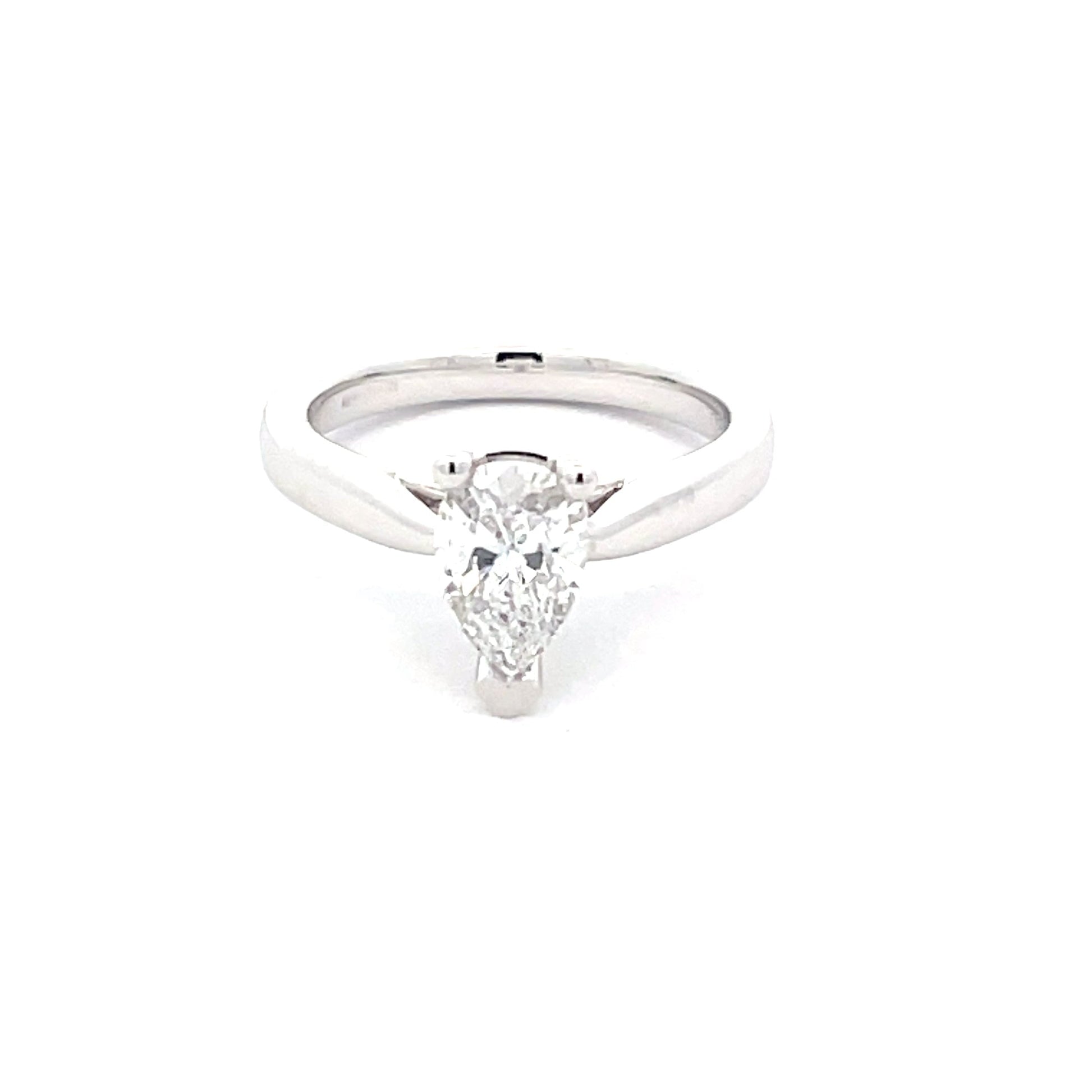 Platinum PEAR SHAPED DIAMOND SOLITAIRE RING - 0.71CTS Gardiner Brothers