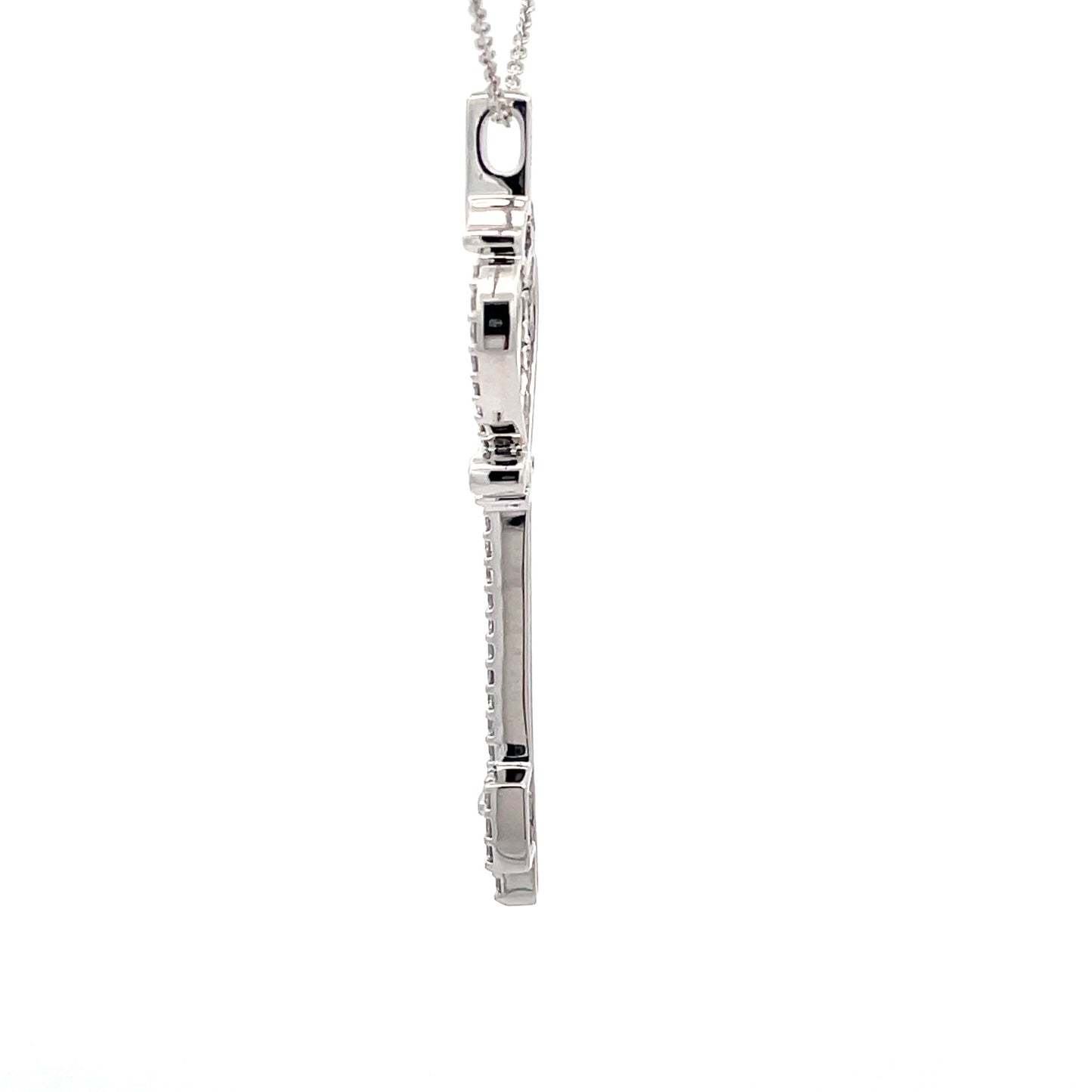 White Gold Diamond Key shaped pendant  Gardiner Brothers   