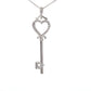 White Gold Diamond Key shaped pendant  Gardiner Brothers   