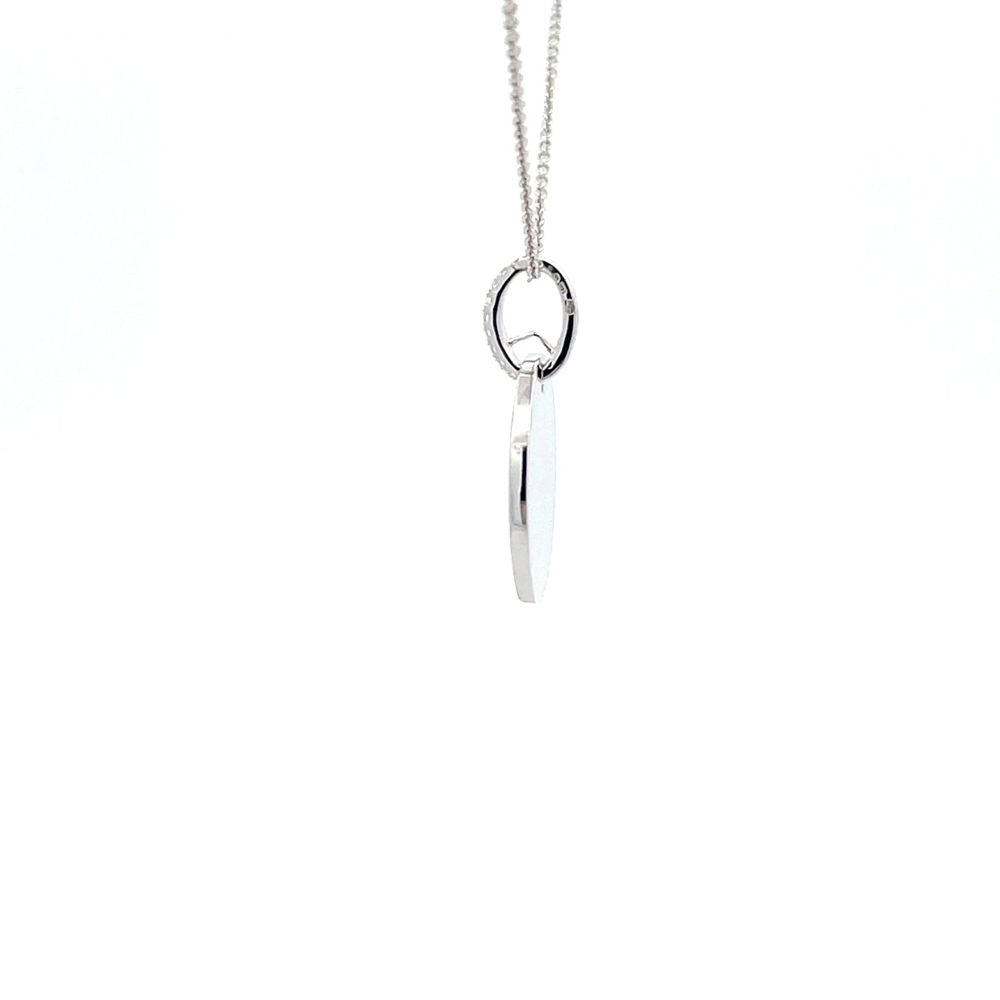 White Gold Disc Style Pendant  Gardiner Brothers   