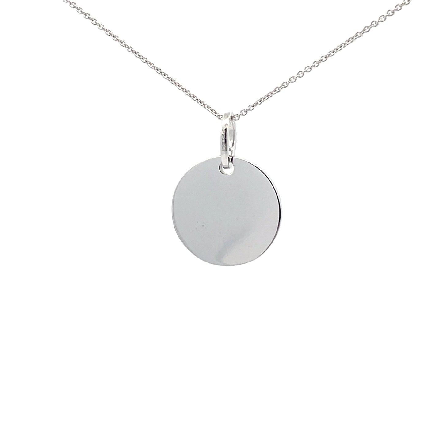 White Gold Disc Style Pendant  Gardiner Brothers   