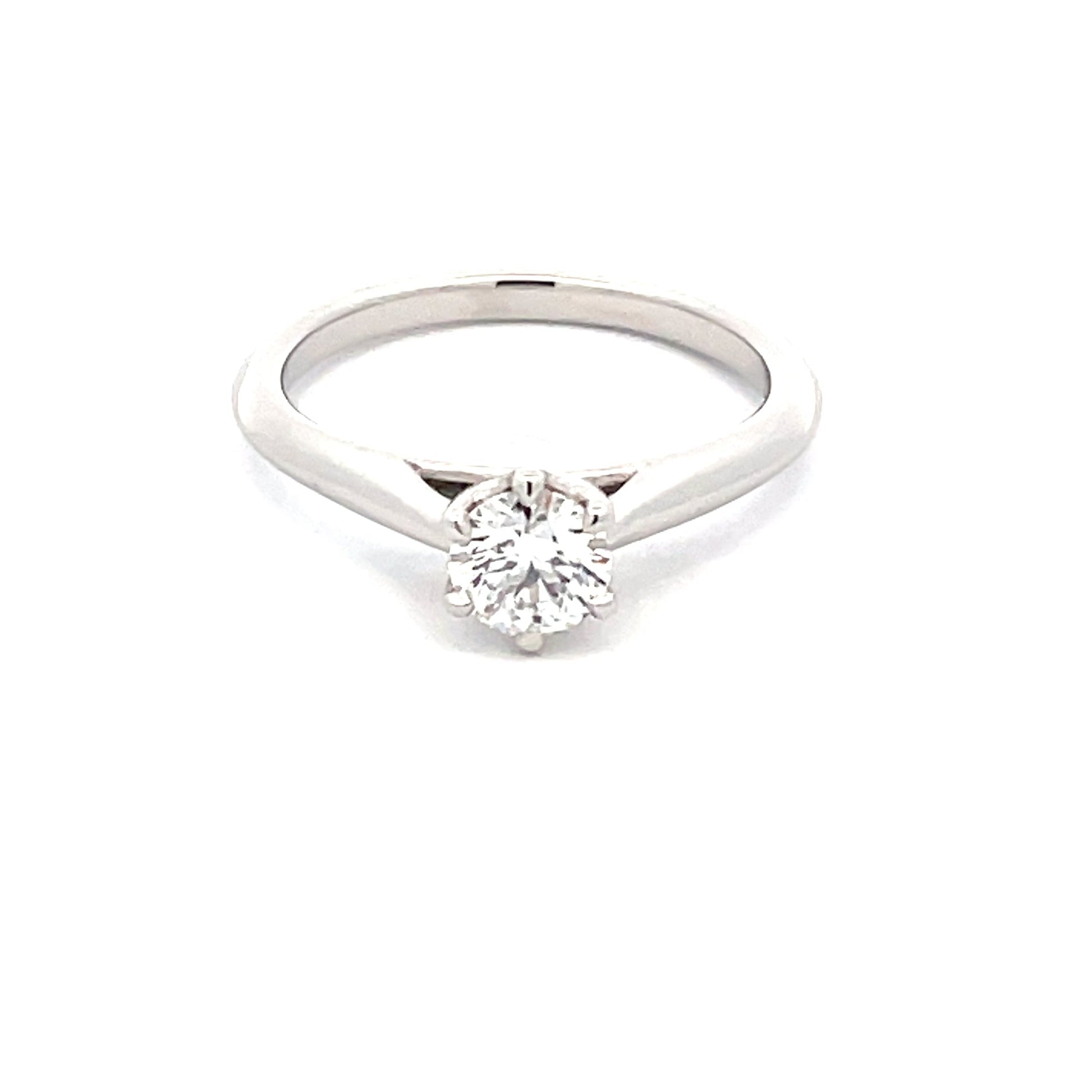 Platinum Round Brilliant Cut Diamond Solitaire Ring - 0.50cts Gardiner Brothers