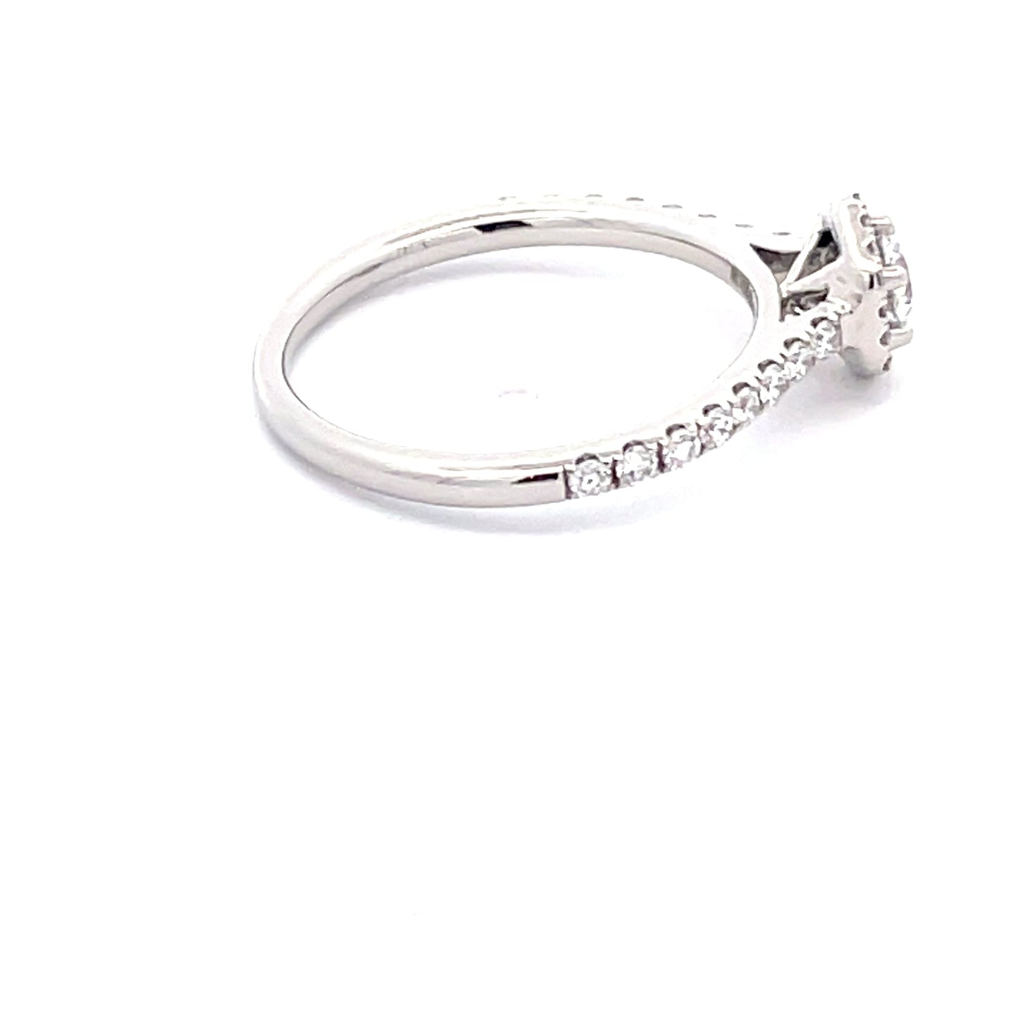 Platinum Round Brilliant Cut Diamond Halo Cluster Style Ring - 0.70cts Gardiner Brothers