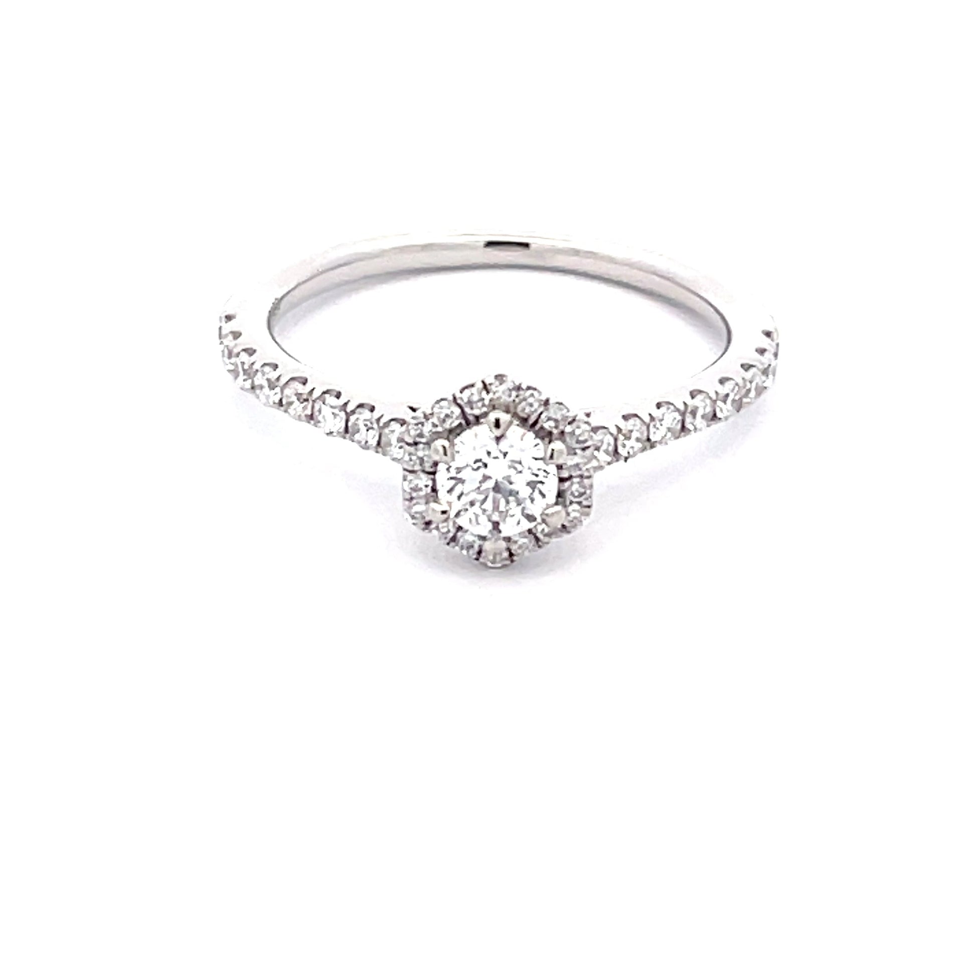 Platinum Round Brilliant Cut Diamond Halo Cluster Style Ring - 0.70cts Gardiner Brothers