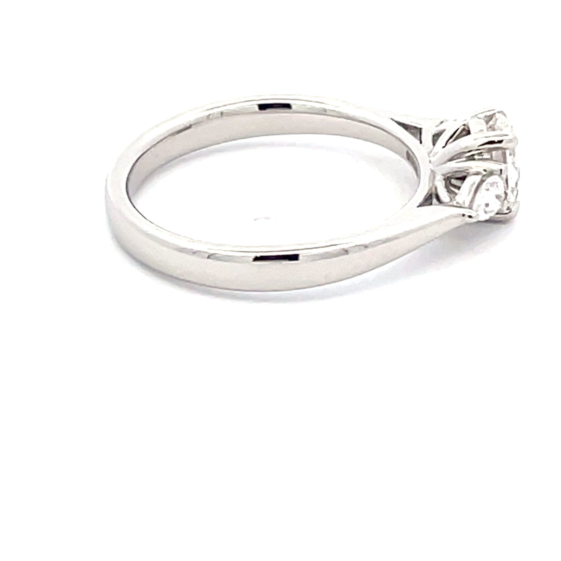 Platinum Oval and Pear Shaped Diamond 3 Stone Ring - 0.70cts Gardiner Brothers