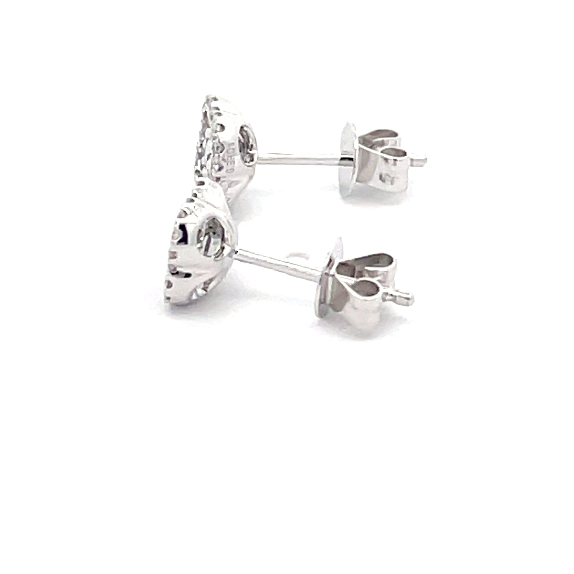 Round Brilliant Cut Diamond fancy Cluster Style earrings  Gardiner Brothers   
