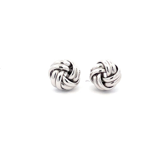 White Gold Knot Earring  Gardiner Brothers   