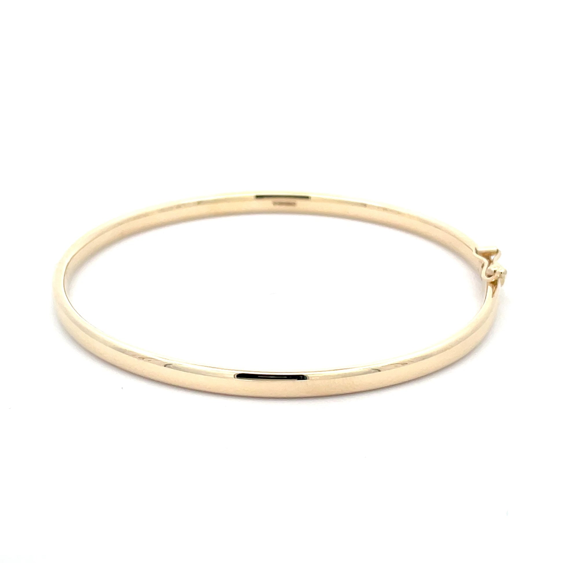 Yellow Gold 4x2mm Solid Court Bangle Gardiner Brothers