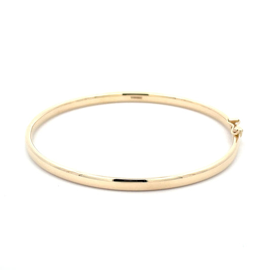 Yellow Gold 4x2mm Solid Court Bangle Gardiner Brothers
