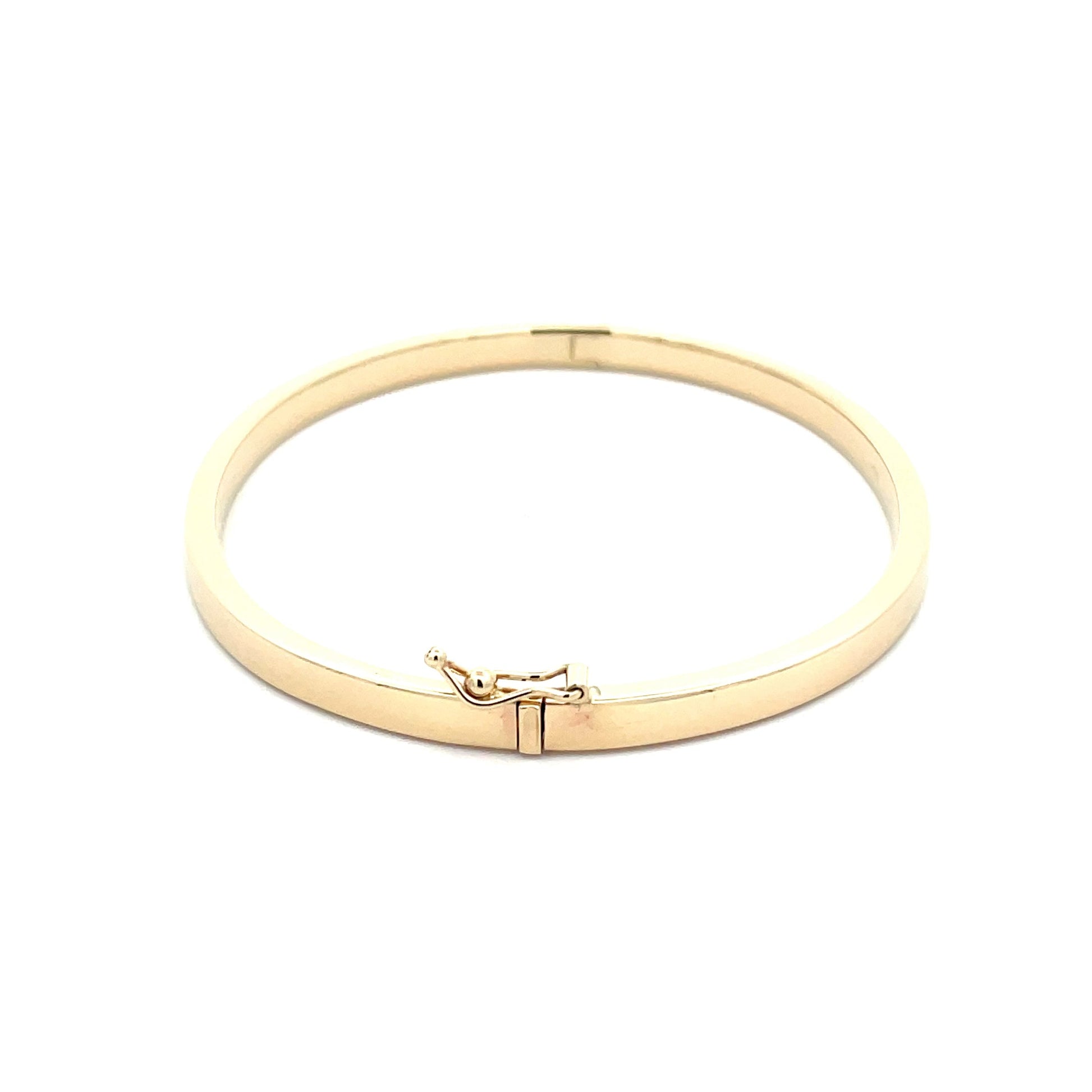 Yellow Gold 4mm Flat Bangle  Gardiner Brothers   