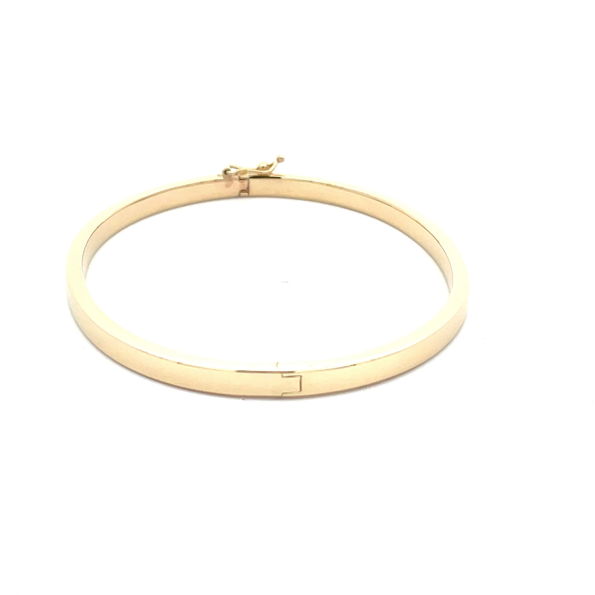 Yellow Gold 4mm Flat Bangle  Gardiner Brothers   