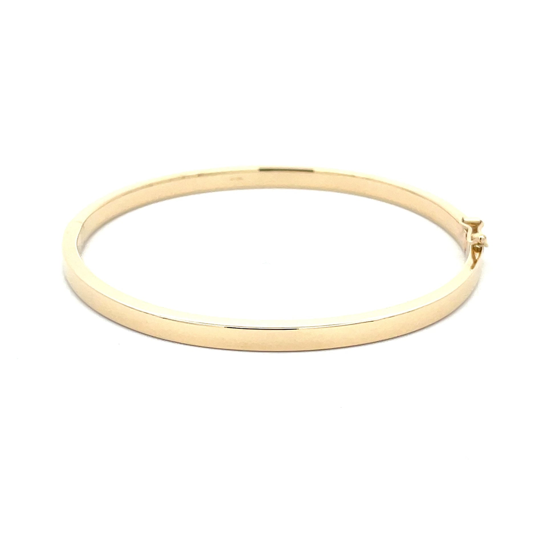 Yellow Gold 4mm Flat Bangle  Gardiner Brothers   