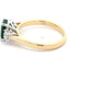 Octagonal Emerald and round brilliant cut diamond 3 stone ring  Gardiner Brothers   