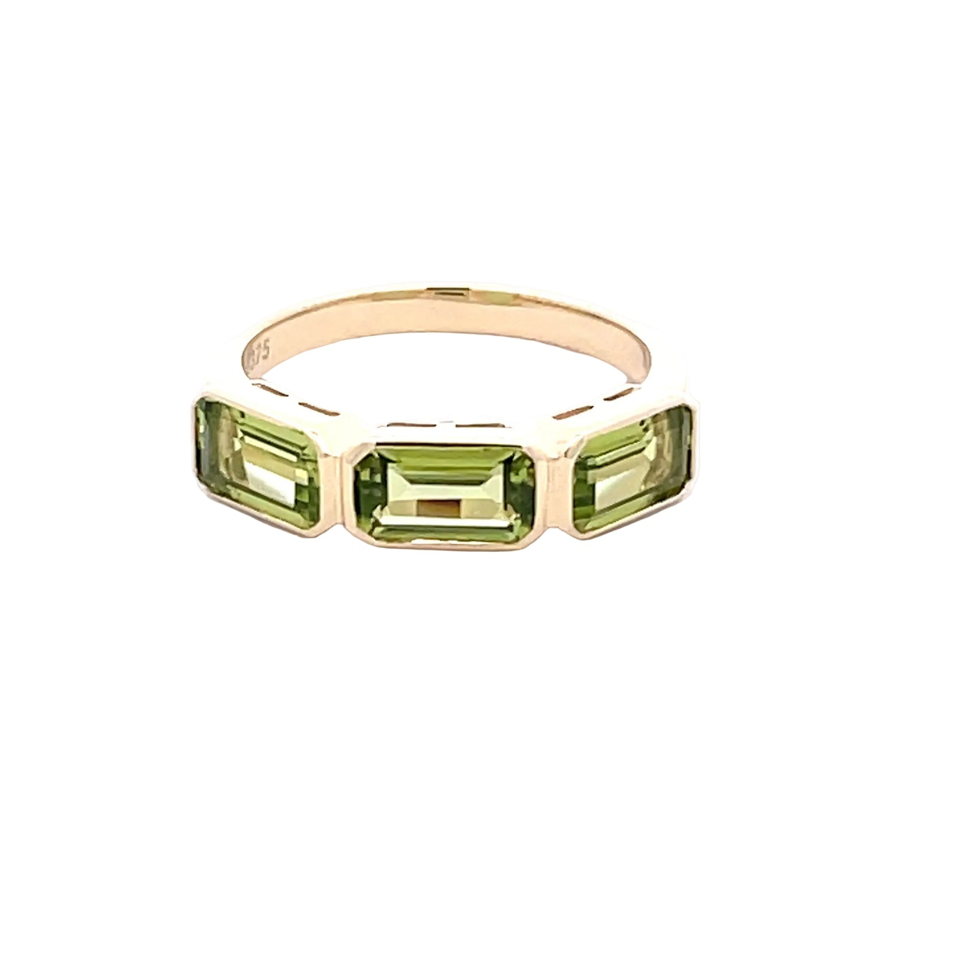 Peridot 3 Stone Ring  Gardiner Brothers   