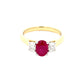Ruby and Oval Shaped Diamond 3 Stone Ring  Gardiner Brothers   