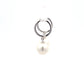 White Gold Hoop style Drop Pearl Earrings Gardiner Brothers