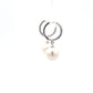 White Gold Hoop style Drop Pearl Earrings Gardiner Brothers