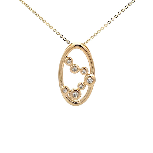 Yellow Gold Diamond Bubble Style Pendant  Gardiner Brothers   