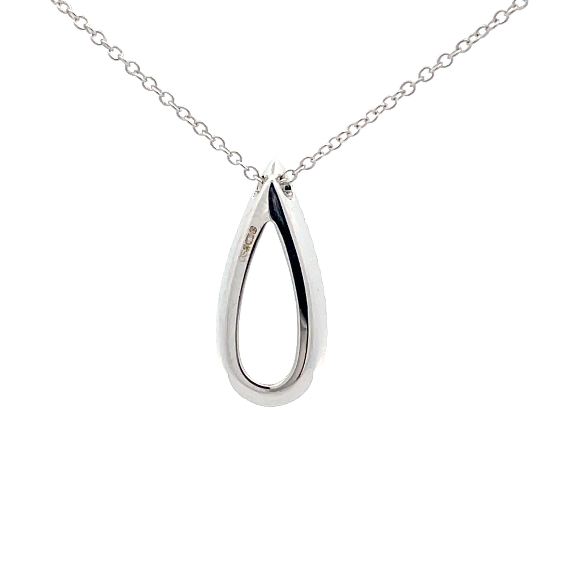 White Gold Diamond Set Teardrop Shaped Pendant  Gardiner Brothers   