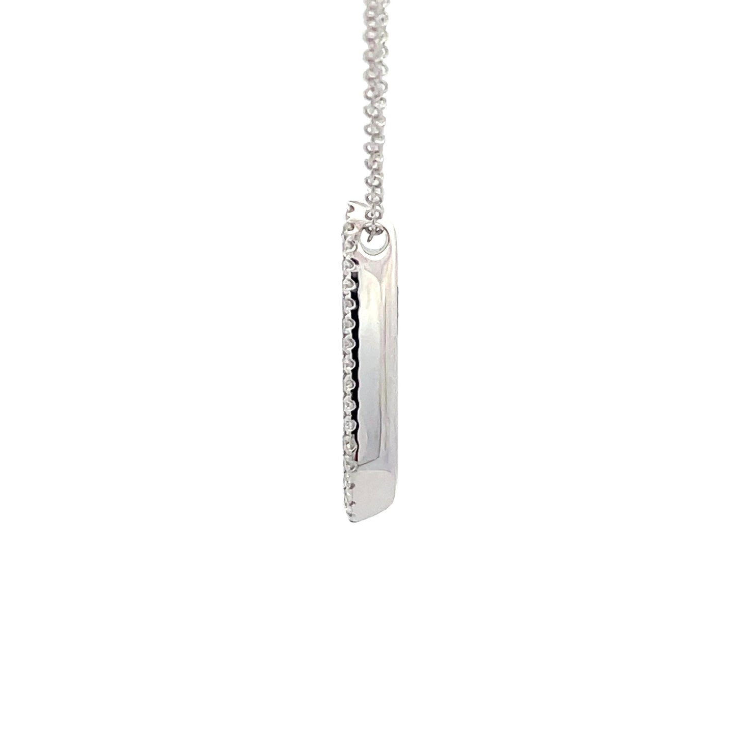 White Gold Diamond Set Teardrop Shaped Pendant  Gardiner Brothers   