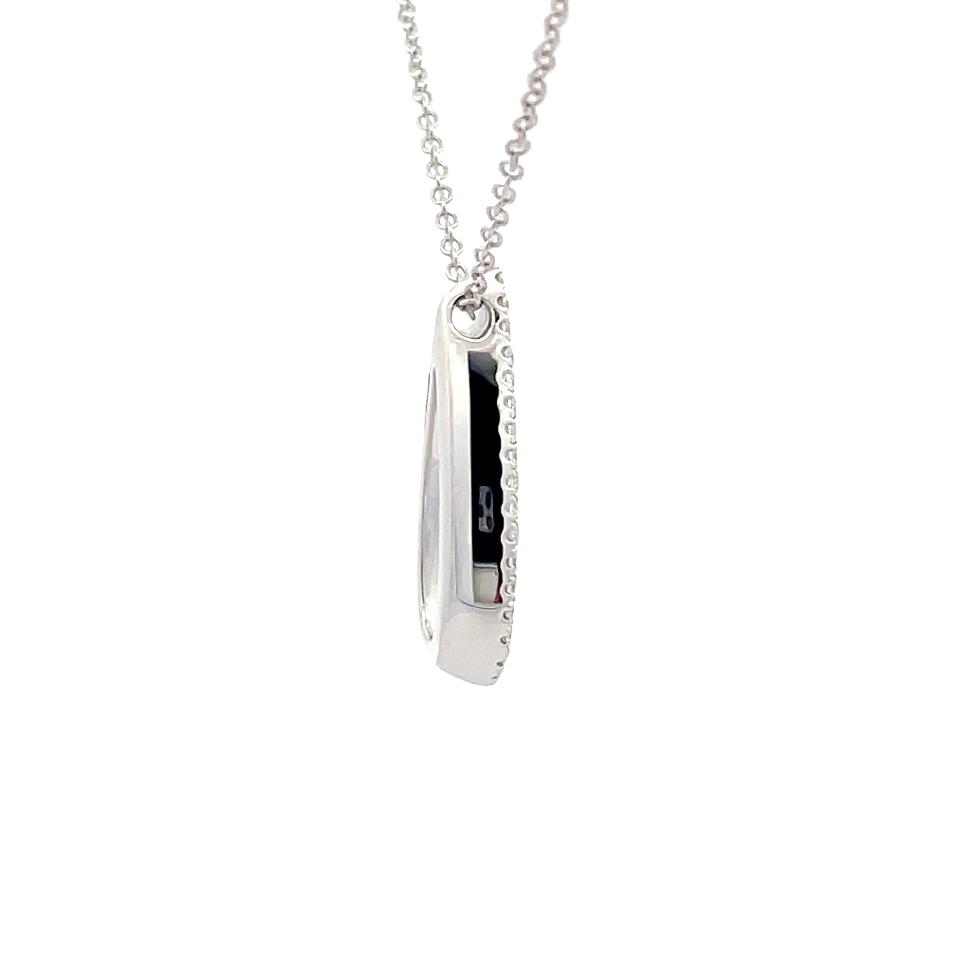 White Gold Diamond Set Teardrop Shaped Pendant  Gardiner Brothers   