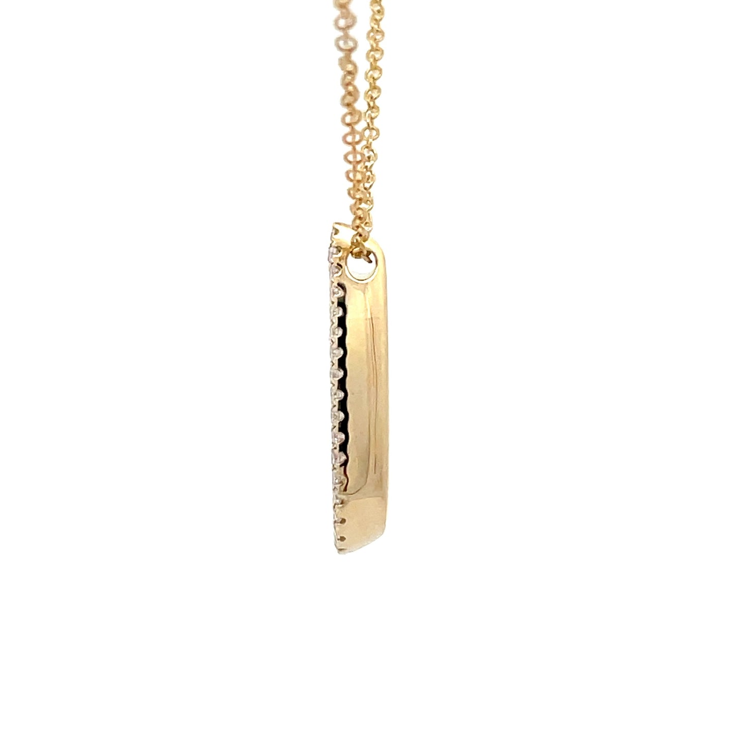 Yellow Gold Diamond Set Teardrop Style Pendant  Gardiner Brothers   