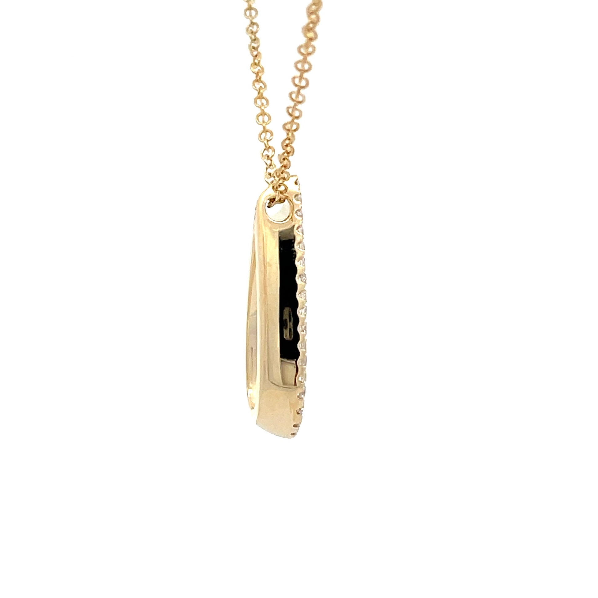 Yellow Gold Diamond Set Teardrop Style Pendant  Gardiner Brothers   