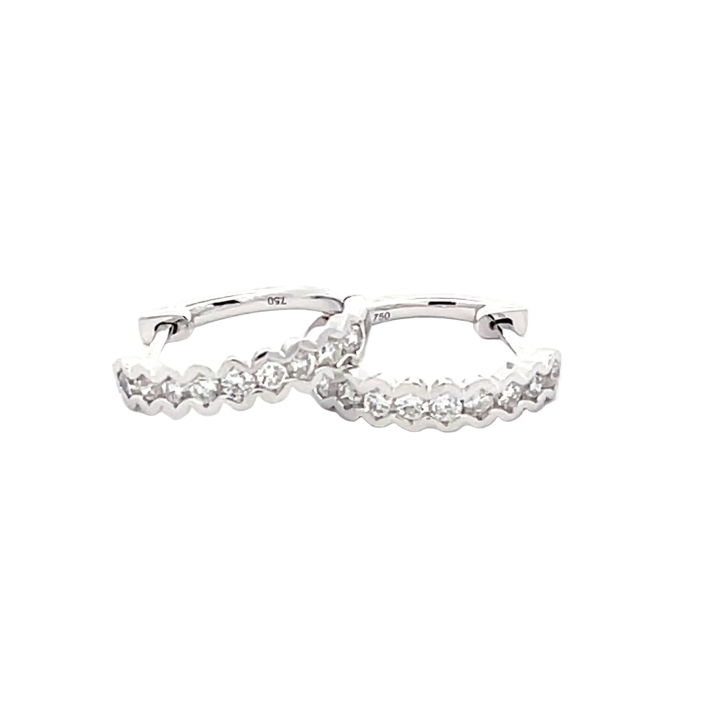 Round Brilliant Cut Diamond Set Hoop Earrings  Gardiner Brothers   
