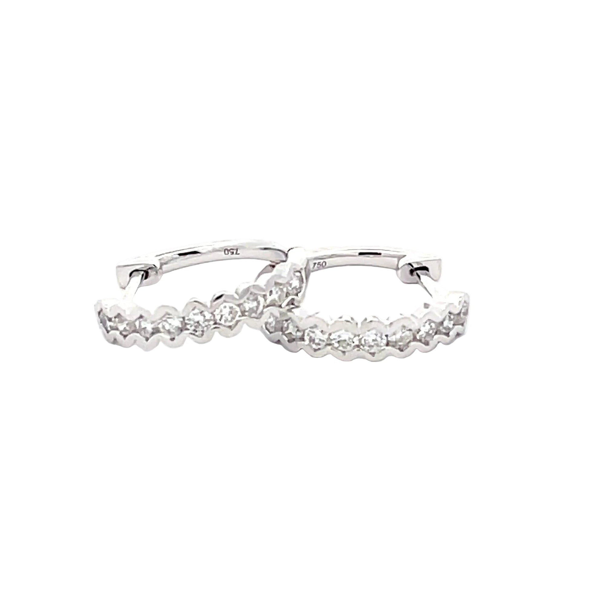 Round Brilliant Cut Diamond Set Hoop Earrings  Gardiner Brothers   