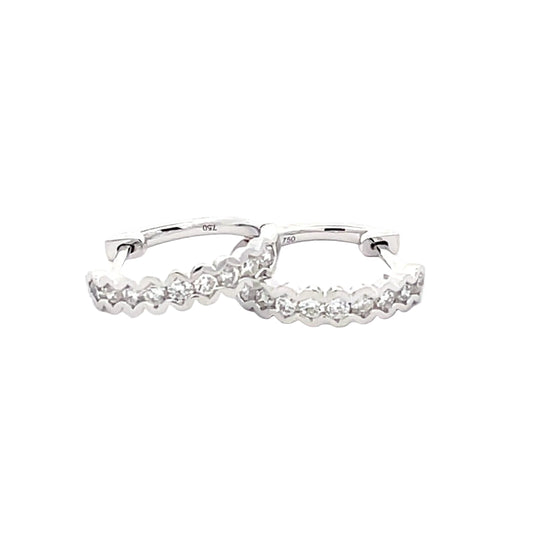 Round Brilliant Cut Diamond Set Hoop Earrings  Gardiner Brothers   