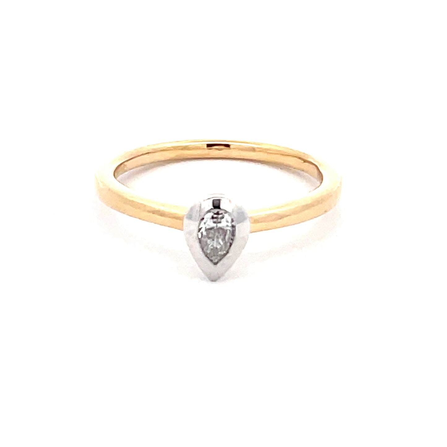 Yellow Gold Pear Shaped Diamond Solitaire Ring Gardiner Brothers