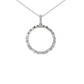 White Gold Round Brilliant and Baguette Cut Diamond Circle Pendant - 0.70cts Gardiner Brothers