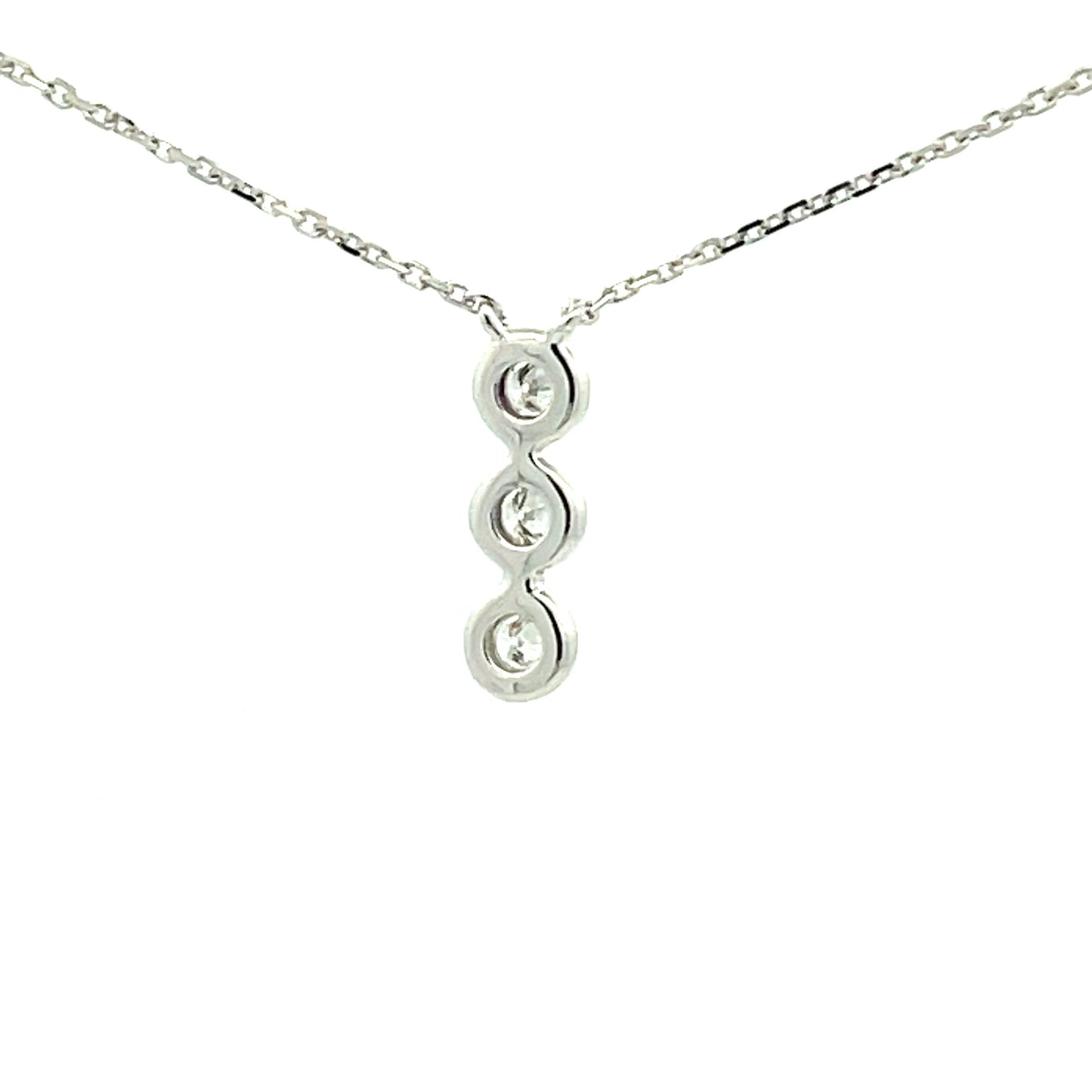 White Gold Diamond 3 Stone Drop Style Pendant  Gardiner Brothers   