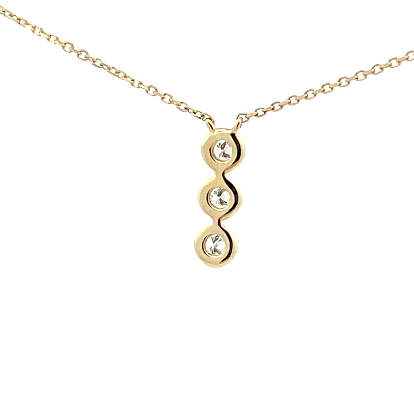 Yellow Gold Diamond 3 Stone Drop Style Pendant  Gardiner Brothers   