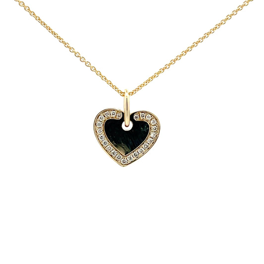 Yellow Gold Diamond Set Heart Disc Pendant  Gardiner Brothers   