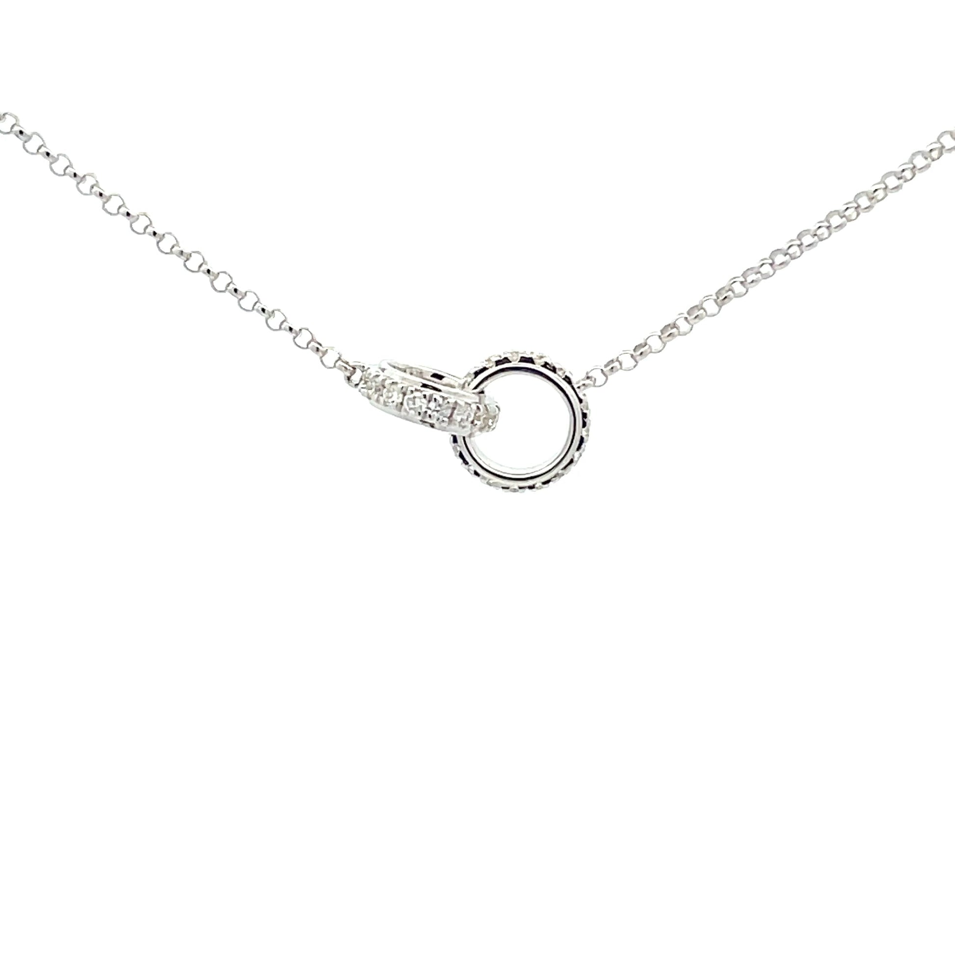 White Gold Diamond set interlocking circles pendant  Gardiner Brothers   