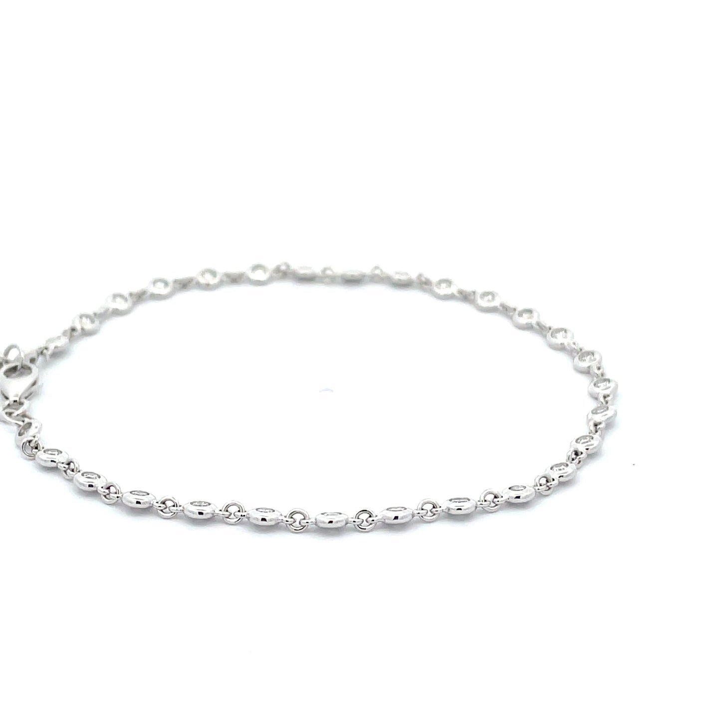 Round Brilliant Cut Diamond "Yard of Diamonds" Style Bracelet - 0.64cts Gardiner Brothers